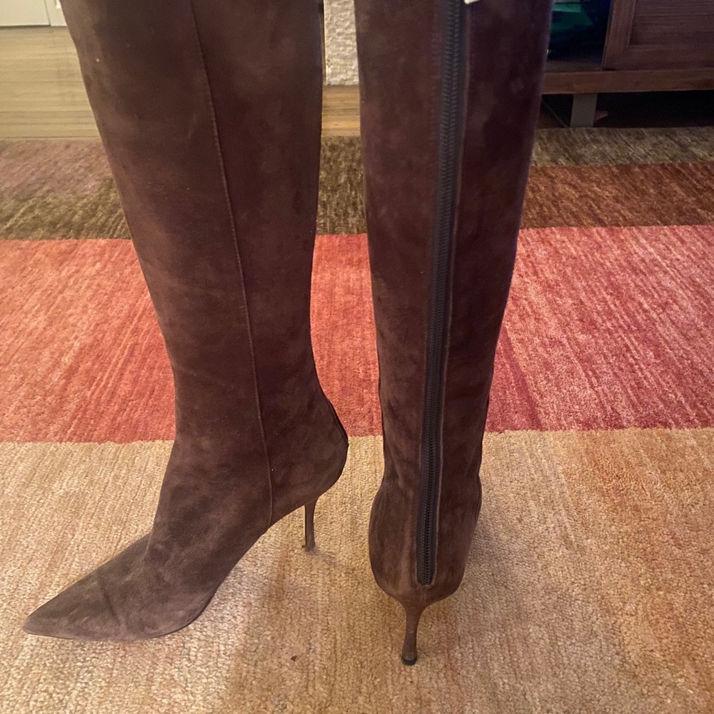 Jimmy Choo Brown suede knee high boots 38.5